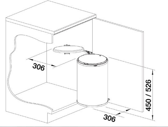 Blanco Blanco Mülleimer Für Schrank Metallisch Silber 20lt