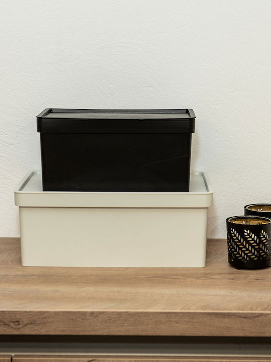 Viomes Nova Plastic Storage Box with Lid Black 35.5x25.5x13.5cm