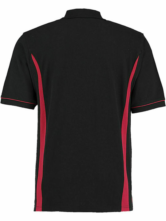 Kustom Kit Scottsdale Men's Short Sleeve Promotional Blouse Black/Red