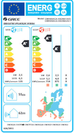Gree Aura KAR-N5 Κλιματιστικό Inverter 9000 BTU A++/A+ με WiFi και Ιονιστή Cold Plasma