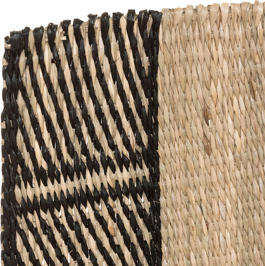 Atmosphera Wanddekoration Fächer Rush Handgefertigt Schwarzes Korbweide Material 40x60cm