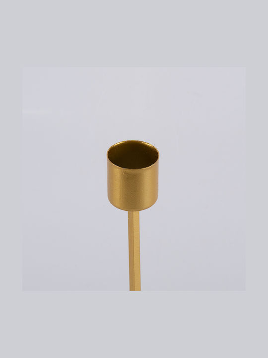 GloboStar Evelyn Candle Holder Metal Gold 9.5x9.5x23.5cm 1pcs