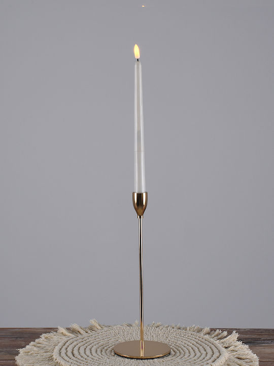 GloboStar Isabella Candle Holder Metal Copper 10x10x28.5cm 1pcs