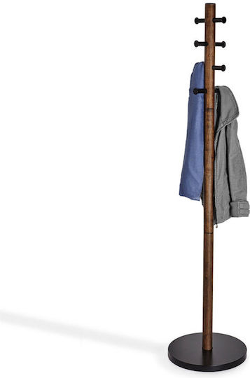 Umbra Pillar Καλόγερος Ξύλινος Μαύρος/ Καρυδί 39.7x39.7x167.6cm