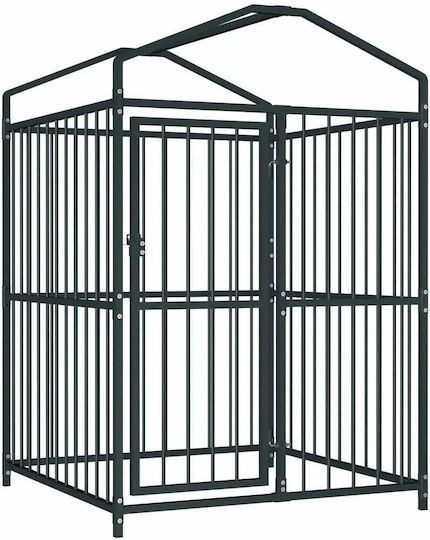 vidaXL Metallic Dog Park 150x120x120cm Black