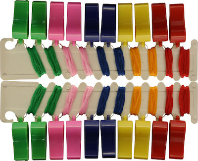Σφυρίχτρα Πλαστική με Κορδόνι 24τμχ (Διάφορα Χρώματα)