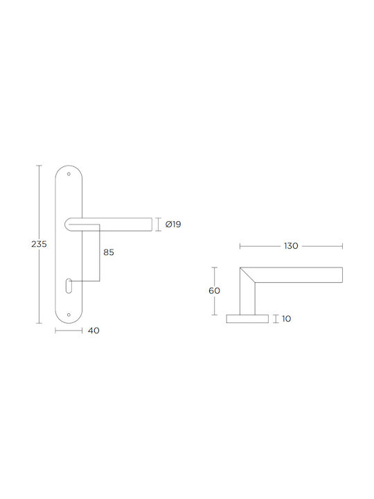 Conset Buton Ușa din mijloc cu Placă C875 C875HRM01M01 Pereche (Distanța Centrelor 75mm) Inox