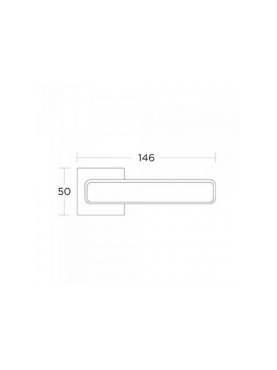 Convex Hebel Mittlere Tür mit Rosette 1605 1605RORS19S19 Paar mit Rosette White