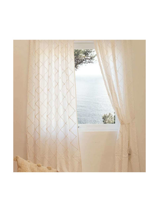 Calma House Curtain with Tab Top Royal White 140x280cm