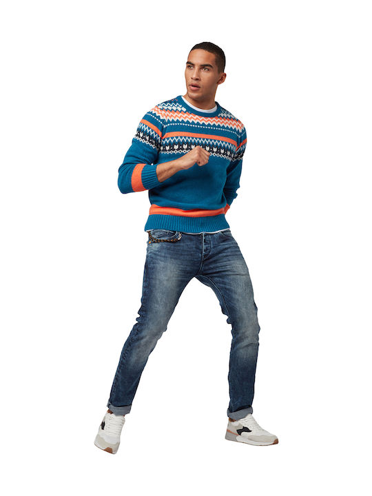 Men's Jeans Pants with Slim Fit Mid Stone Wash Denim