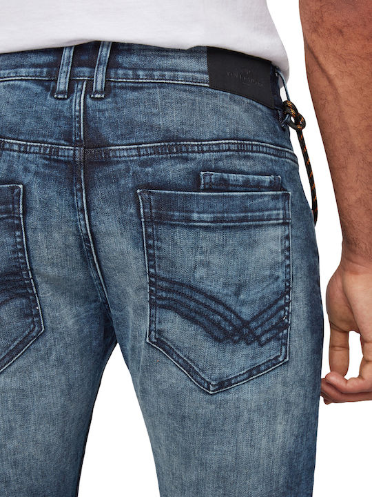 Men's Jeans Pants with Slim Fit Mid Stone Wash Denim