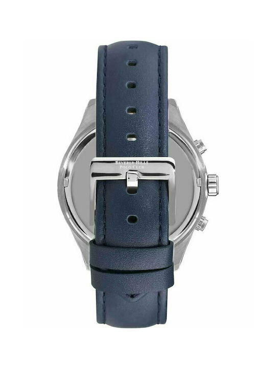 Beverly Hills Polo Club Uhr Chronograph Batterie mit Blau Lederarmband