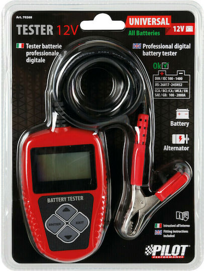 Lampa L7026.8 Ψηφιακό Battery Tester με Κροκοδειλάκια