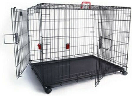 M-Pets Voyager Стоманена кутия за куче с 2 врати M с колела 76x48x53см