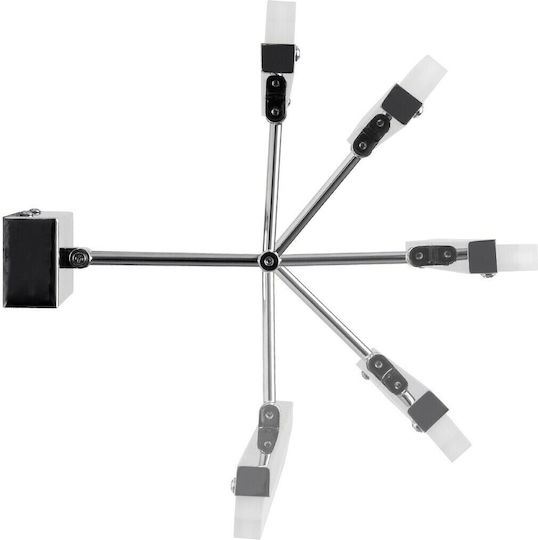 GloboStar Mara Modern Lampa De Perete Tablou Cu LED Integrat Și Lumină Alb Natural Argintie 60x13cm