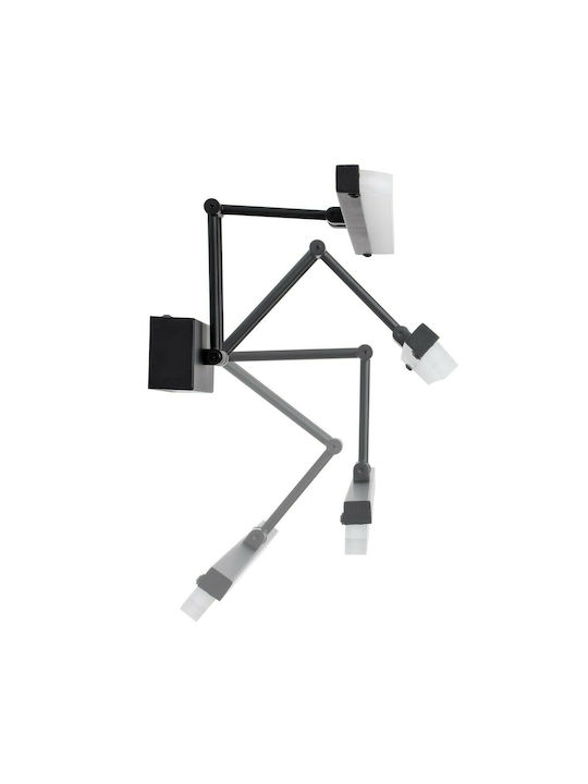 GloboStar Mara Modern Wandleuchte mit Integrierter LED und Natürliches Weiß Licht Schwarz 60x13cm