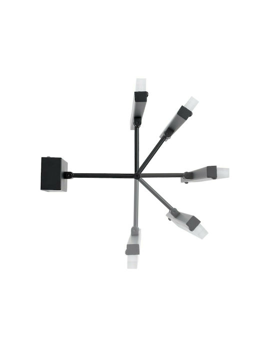 GloboStar Mara Modern Wandleuchte mit Integrierter LED und Natürliches Weiß Licht Schwarz 60x13cm