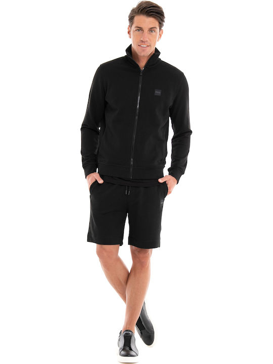 Men's Sweatshirt Jacket with Pockets Black