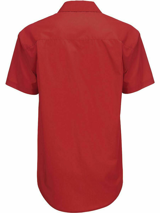 B&C Smart Men's Shirt Short Sleeve Deep Red