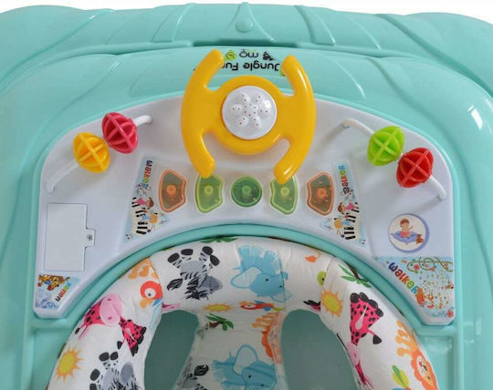 Moni Jungle Fun Baby Walker for 6+ Months Turquoise
