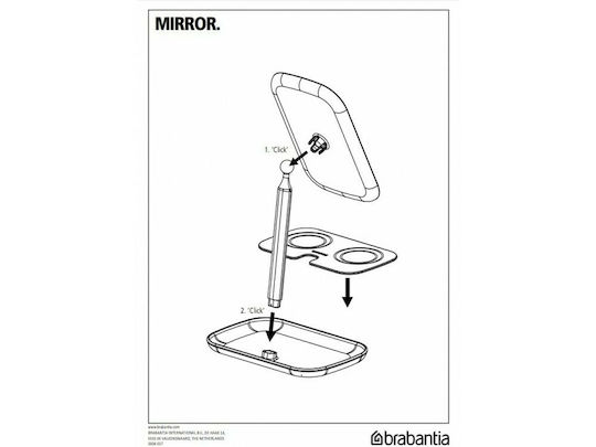 Brabantia Makeup Mirror Tabletop ReNew 360° Gray