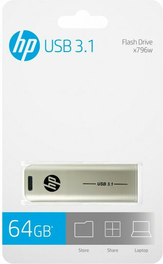 HP X796W 64GB USB 3.1 Stick Silver