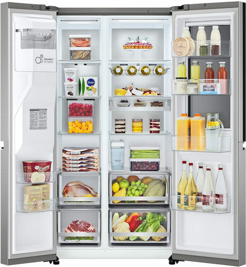 LG Side-by-Side Refrigerator 635lt Total NoFrost H179xW91.3xD73.5cm Inox GSXV91PZAE