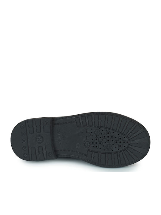 J ECLAIR Leather Kids Boots with Laces Black