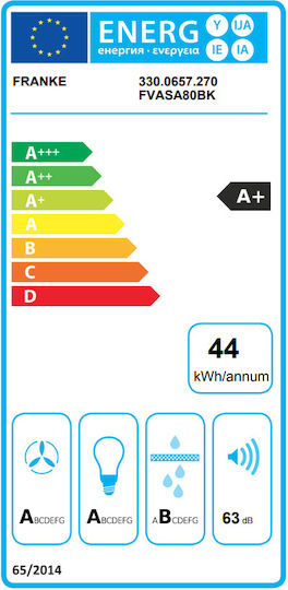 Franke AQ Sense FVAS A80 BK Kamin-Dunstabzug 80cm Schwarz