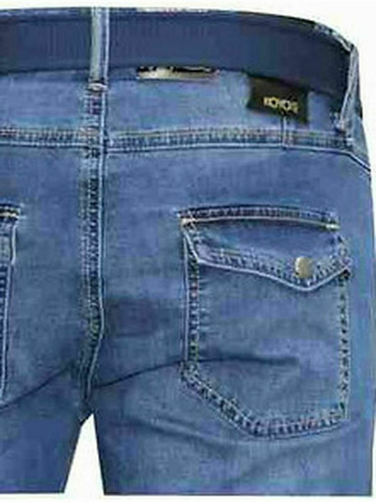 KOYOTE JEANS Blaue elastische Cargo-Shorts für Herren 607-159