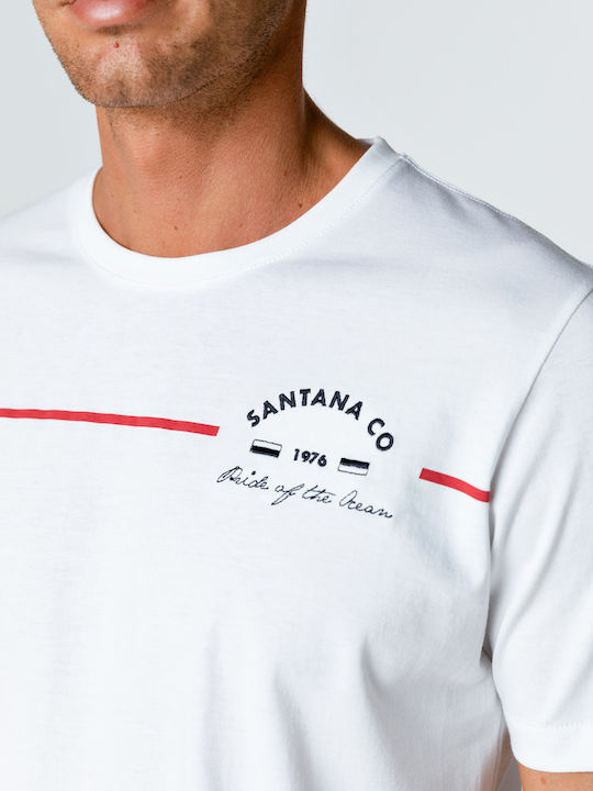 Snta T-Shirt mit Druck & Stickerei SANTANA CO - Weiß