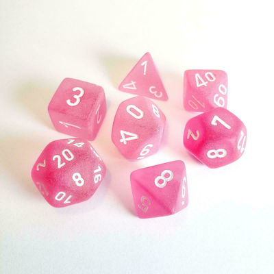 Chessex Dungeons & Dragons Frosted Polyhedral Dice Set Pink/White Zaruri 7buc 27464