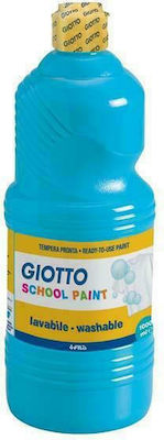 Giotto School Paint Tempera de Pictură Cyan în Sticlă 1000ml 1buc 000535515