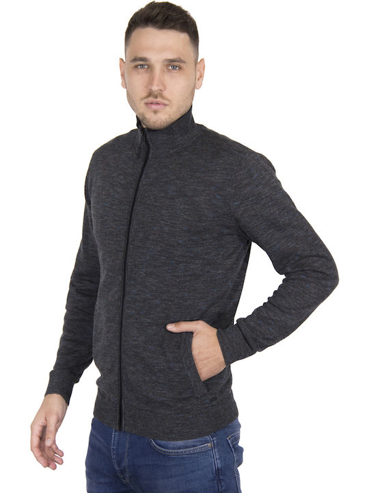 Men's Cardigan Black Snow Pine Heather