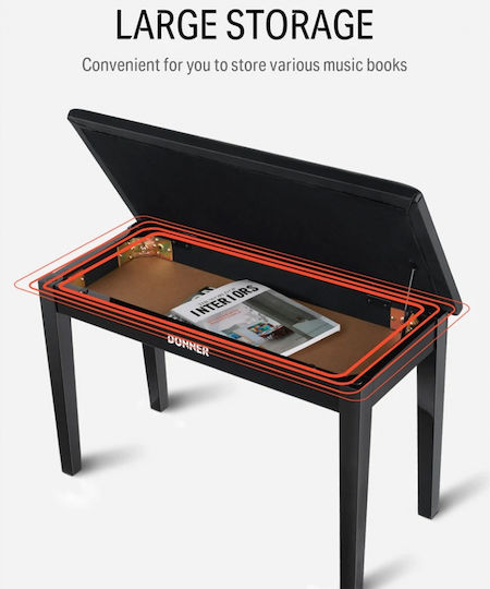 Donner EC-2087 Stool Piano L74.93xW34.29xH49.28-49.28cm