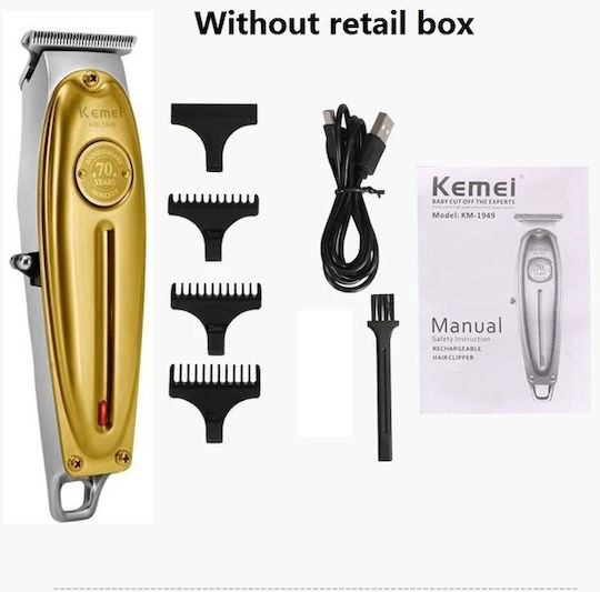 Kemei KM-1949 Professional Rechargeable Hair Clipper Gold KM-1949