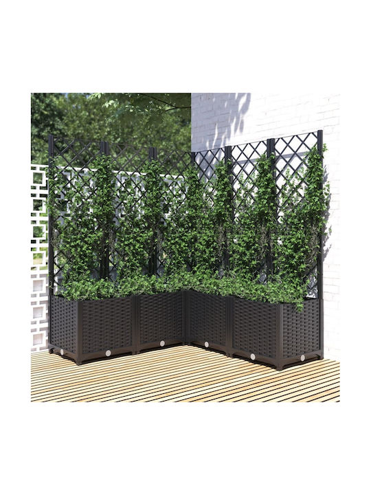 vidaXL Planter Box cu Lattice 120x136cm în Culoare Negru 318277