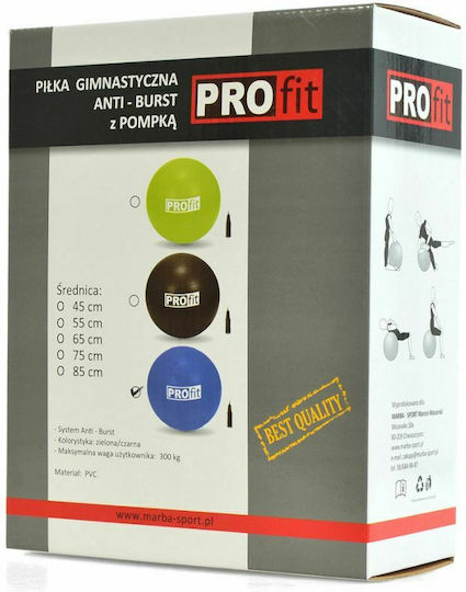 Profit 2102 Minge Pilates 65cm în culoare Albastru