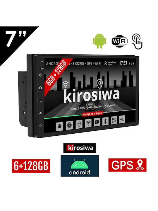 Kirosiwa Автомобилна Аудио Система 2DIN (Блутут/USB/WiFi/GPS/Apple-Carplay/Android-Auto) с Тъчскрийн 7"