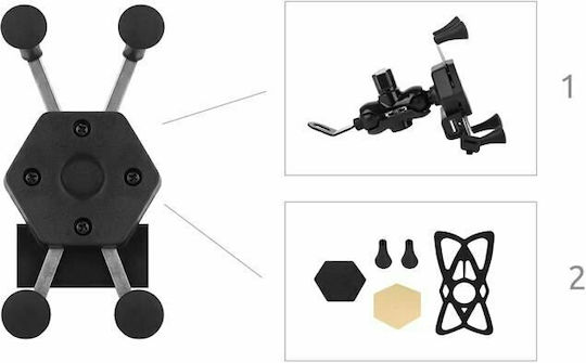 Trizand Mount Phone Motorcycle with Adjustable Arm for Mirror and charger