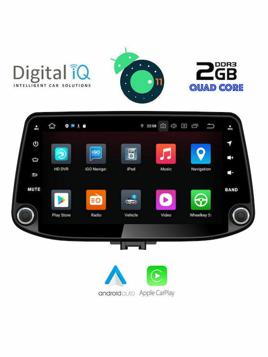 Digital IQ Car Audio System for Hyundai i30 2018+ (Bluetooth/USB/AUX/WiFi/GPS/Apple-Carplay/CD) with Touch Screen 9"