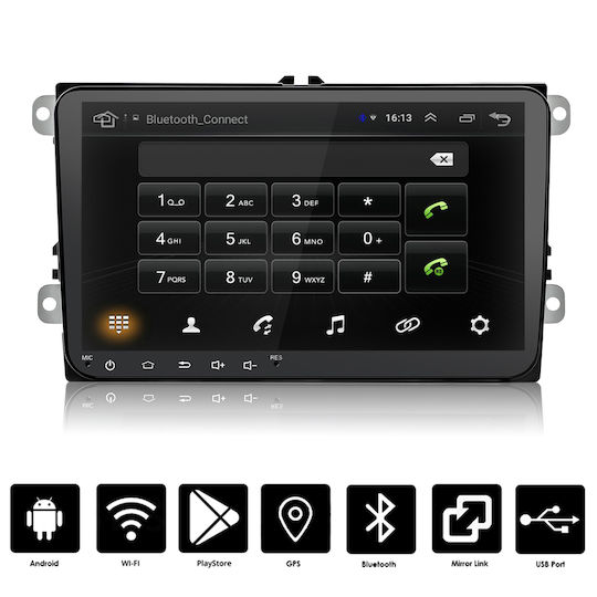 Автомобилна Аудио Система (Блутут/USB/WiFi/GPS/Apple-Carplay/Android-Auto) с Тъчскрийн 9"