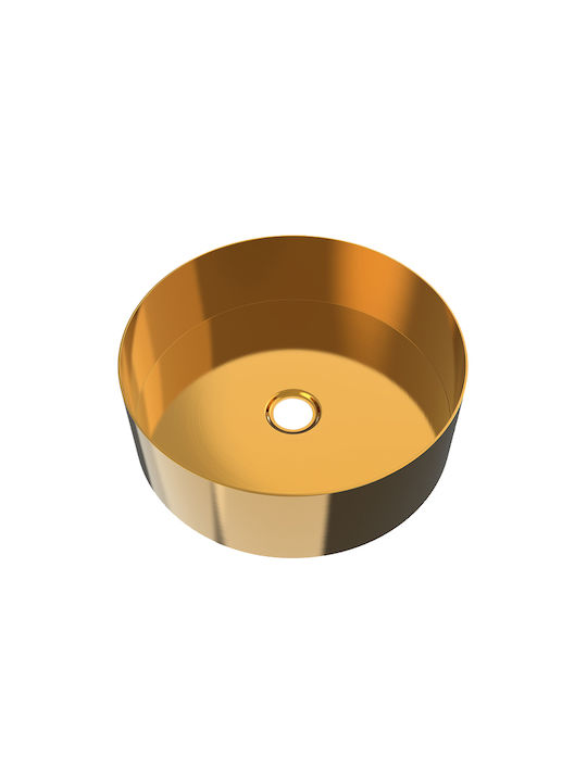 Voss Milo PVD Настолен Надеждна мивка Inox 40x40x12см Gold Brushed