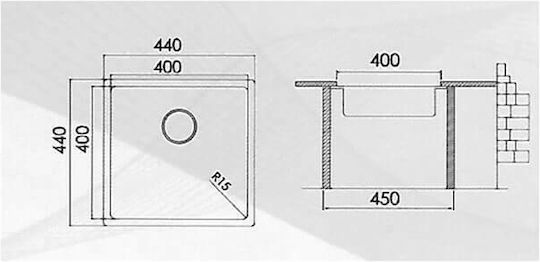 Excel Victoria 720MAS354 Υποκαθήμενος Inox Σατινέ Μ44xΠ44cm Ασημί Excel Victoria 720MAS354 Υποκαθήμενος Inox Σατινέ Μ44xΠ44cm Ασημί