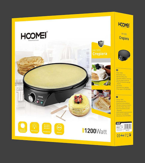 Hoomei Креп машина 30см Черен 1200W
