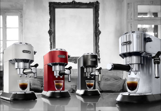 De'Longhi Dedica Pump Μηχανή Espresso 1300W Πίεσης 15bar Λευκή