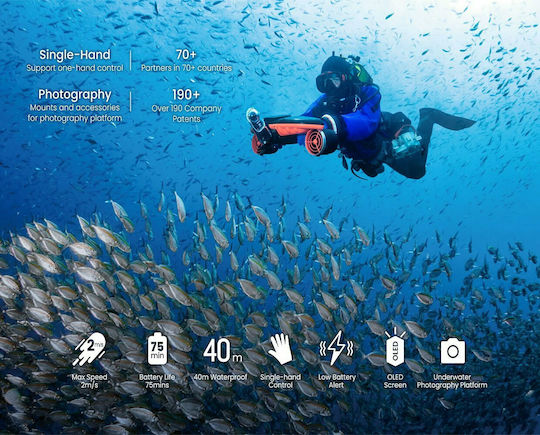 Sublue NavBow Underwater Seascooter with Maximum Speed 7.2km/h Battery Autonomy 60min and Weight 3.4kg