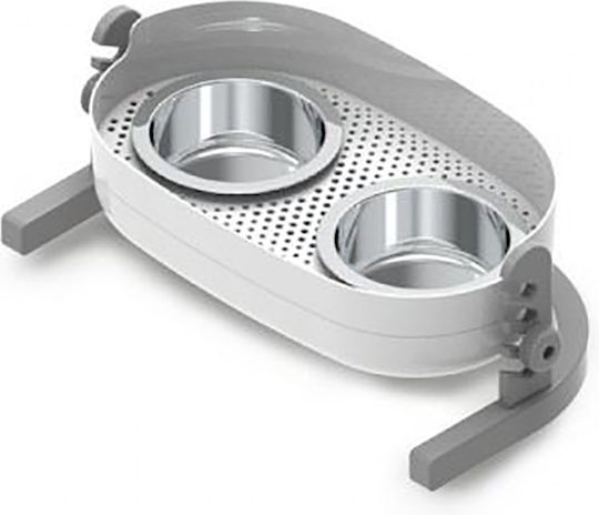 All For Paws Plastic Bowl Food & Water for Dog 2x 200ml in Silver Color