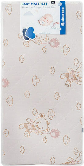 Kikka Boo Mattress Crib Memory Comfort Cool Gel Bear Beige with Memory Foam 70cmx140cmx12cm