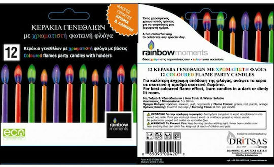 Rainbow Birthday candles Rainbow Moments Birthday Candle Regular Multicolored BDAY-A-12